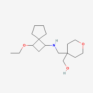 molecular formula C17H31NO3 B6637857 [4-[[(3-Ethoxyspiro[3.4]octan-1-yl)amino]methyl]oxan-4-yl]methanol 