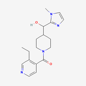molecular formula C18H24N4O2 B6637862 (3-Ethylpyridin-4-yl)-[4-[hydroxy-(1-methylimidazol-2-yl)methyl]piperidin-1-yl]methanone 