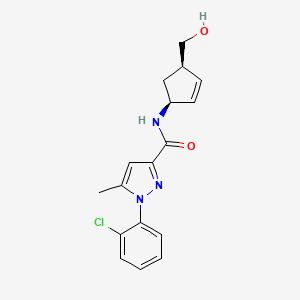 1-(2-chlorophenyl)-N-[(1S,4R)-4-(hydroxymethyl)cyclopent-2-en-1-yl]-5-methylpyrazole-3-carboxamide