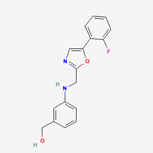 molecular formula C17H15FN2O2 B6637872 [3-[[5-(2-Fluorophenyl)-1,3-oxazol-2-yl]methylamino]phenyl]methanol 