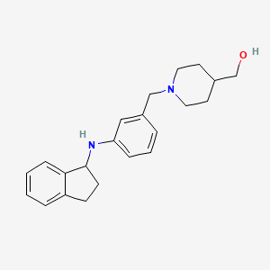 molecular formula C22H28N2O B6637874 [1-[[3-(2,3-dihydro-1H-inden-1-ylamino)phenyl]methyl]piperidin-4-yl]methanol 