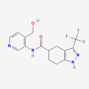 molecular formula C15H15F3N4O2 B6637877 N-[4-(hydroxymethyl)pyridin-3-yl]-3-(trifluoromethyl)-4,5,6,7-tetrahydro-1H-indazole-5-carboxamide 