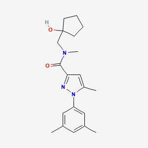 molecular formula C20H27N3O2 B6637881 1-(3,5-dimethylphenyl)-N-[(1-hydroxycyclopentyl)methyl]-N,5-dimethylpyrazole-3-carboxamide 