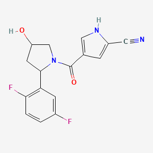 molecular formula C16H13F2N3O2 B6637882 4-[2-(2,5-difluorophenyl)-4-hydroxypyrrolidine-1-carbonyl]-1H-pyrrole-2-carbonitrile 