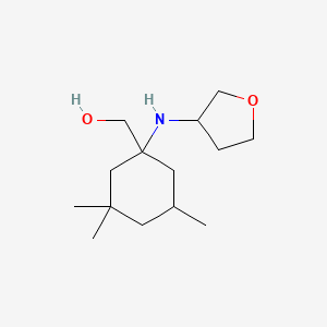 molecular formula C14H27NO2 B6637901 [3,3,5-Trimethyl-1-(oxolan-3-ylamino)cyclohexyl]methanol 