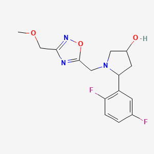 molecular formula C15H17F2N3O3 B6637906 5-(2,5-Difluorophenyl)-1-[[3-(methoxymethyl)-1,2,4-oxadiazol-5-yl]methyl]pyrrolidin-3-ol 