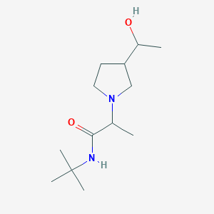 molecular formula C13H26N2O2 B6637921 N-tert-butyl-2-[3-(1-hydroxyethyl)pyrrolidin-1-yl]propanamide 