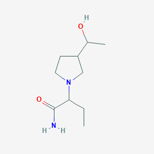 molecular formula C10H20N2O2 B6637927 2-[3-(1-Hydroxyethyl)pyrrolidin-1-yl]butanamide 