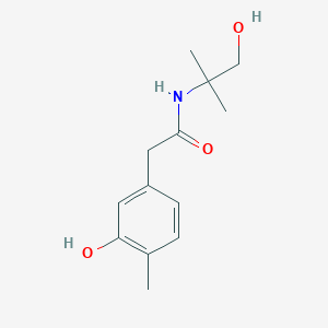 molecular formula C13H19NO3 B6637933 2-(3-hydroxy-4-methylphenyl)-N-(1-hydroxy-2-methylpropan-2-yl)acetamide 