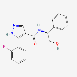 5-(2-fluorophenyl)-N-[(1S)-2-hydroxy-1-phenylethyl]-1H-pyrazole-4-carboxamide