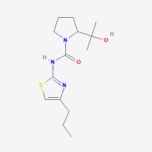 molecular formula C14H23N3O2S B6637951 2-(2-hydroxypropan-2-yl)-N-(4-propyl-1,3-thiazol-2-yl)pyrrolidine-1-carboxamide 