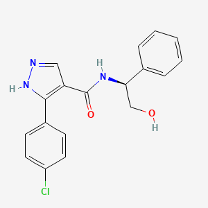 5-(4-chlorophenyl)-N-[(1S)-2-hydroxy-1-phenylethyl]-1H-pyrazole-4-carboxamide