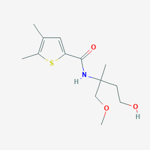 molecular formula C13H21NO3S B6637984 N-(4-hydroxy-1-methoxy-2-methylbutan-2-yl)-4,5-dimethylthiophene-2-carboxamide 