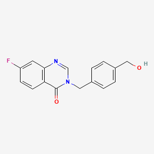 molecular formula C16H13FN2O2 B6637991 7-Fluoro-3-[[4-(hydroxymethyl)phenyl]methyl]quinazolin-4-one 
