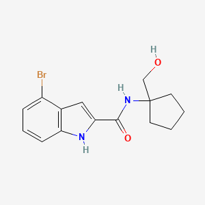 molecular formula C15H17BrN2O2 B6638003 4-bromo-N-[1-(hydroxymethyl)cyclopentyl]-1H-indole-2-carboxamide 
