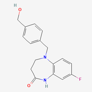 molecular formula C17H17FN2O2 B6638015 7-fluoro-1-[[4-(hydroxymethyl)phenyl]methyl]-3,5-dihydro-2H-1,5-benzodiazepin-4-one 