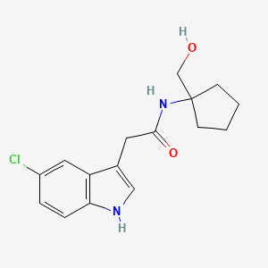molecular formula C16H19ClN2O2 B6638021 2-(5-chloro-1H-indol-3-yl)-N-[1-(hydroxymethyl)cyclopentyl]acetamide 