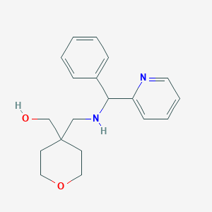 molecular formula C19H24N2O2 B6638035 [4-[[[Phenyl(pyridin-2-yl)methyl]amino]methyl]oxan-4-yl]methanol 