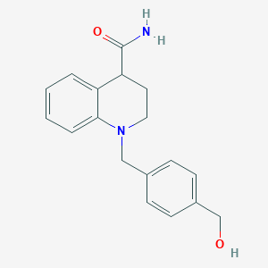 molecular formula C18H20N2O2 B6638037 1-[[4-(hydroxymethyl)phenyl]methyl]-3,4-dihydro-2H-quinoline-4-carboxamide 