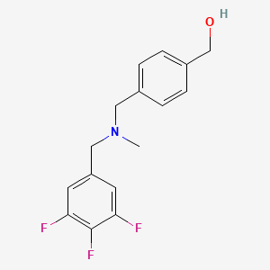 molecular formula C16H16F3NO B6638040 [4-[[Methyl-[(3,4,5-trifluorophenyl)methyl]amino]methyl]phenyl]methanol 
