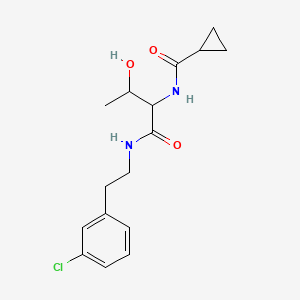 molecular formula C16H21ClN2O3 B6638059 N-[1-[2-(3-chlorophenyl)ethylamino]-3-hydroxy-1-oxobutan-2-yl]cyclopropanecarboxamide 