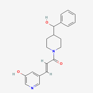 molecular formula C20H22N2O3 B6638079 (E)-1-[4-[hydroxy(phenyl)methyl]piperidin-1-yl]-3-(5-hydroxypyridin-3-yl)prop-2-en-1-one 
