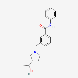 molecular formula C20H24N2O2 B6638084 3-[[3-(1-hydroxyethyl)pyrrolidin-1-yl]methyl]-N-phenylbenzamide 