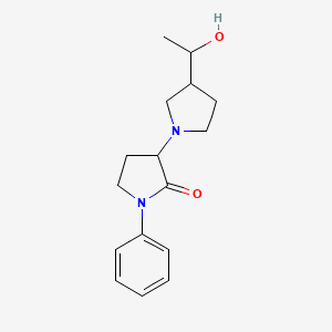 molecular formula C16H22N2O2 B6638095 3-[3-(1-Hydroxyethyl)pyrrolidin-1-yl]-1-phenylpyrrolidin-2-one 