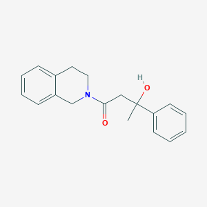 molecular formula C19H21NO2 B6638115 1-(3,4-dihydro-1H-isoquinolin-2-yl)-3-hydroxy-3-phenylbutan-1-one 