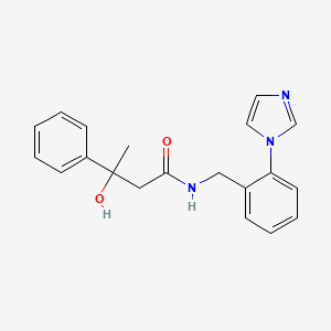 molecular formula C20H21N3O2 B6638126 3-hydroxy-N-[(2-imidazol-1-ylphenyl)methyl]-3-phenylbutanamide 