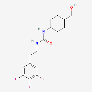 molecular formula C16H21F3N2O2 B6638134 1-[4-(Hydroxymethyl)cyclohexyl]-3-[2-(3,4,5-trifluorophenyl)ethyl]urea 