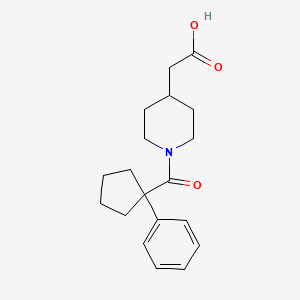 molecular formula C19H25NO3 B6638152 2-[1-(1-Phenylcyclopentanecarbonyl)piperidin-4-yl]acetic acid 