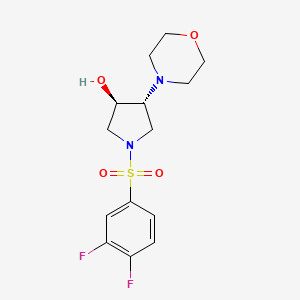 (3R,4R)-1-(3,4-difluorophenyl)sulfonyl-4-morpholin-4-ylpyrrolidin-3-ol