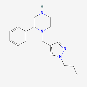 molecular formula C17H24N4 B6638186 2-Phenyl-1-[(1-propylpyrazol-4-yl)methyl]piperazine 