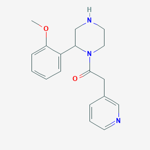 molecular formula C18H21N3O2 B6638190 1-[2-(2-Methoxyphenyl)piperazin-1-yl]-2-pyridin-3-ylethanone 