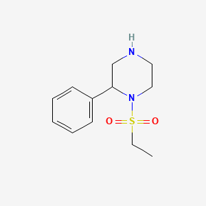 molecular formula C12H18N2O2S B6638203 1-Ethylsulfonyl-2-phenylpiperazine 