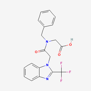 molecular formula C19H16F3N3O3 B6638229 2-[Benzyl-[2-[2-(trifluoromethyl)benzimidazol-1-yl]acetyl]amino]acetic acid 