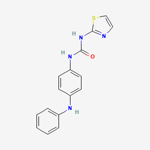 molecular formula C16H14N4OS B6638239 1-(4-Anilinophenyl)-3-(1,3-thiazol-2-yl)urea 