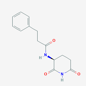 molecular formula C14H16N2O3 B6638250 N-[(3S)-2,6-dioxopiperidin-3-yl]-3-phenylpropanamide 