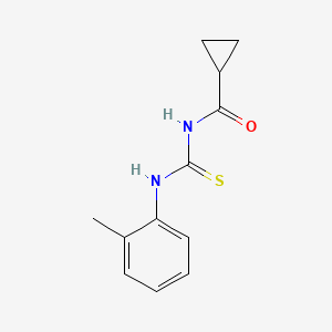 molecular formula C12H14N2OS B6638252 N-[(2-methylphenyl)carbamothioyl]cyclopropanecarboxamide 