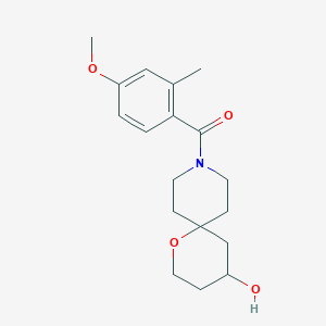 molecular formula C18H25NO4 B6638254 (4-Hydroxy-1-oxa-9-azaspiro[5.5]undec-9-yl)(4-methoxy-2-methylphenyl)methanone 