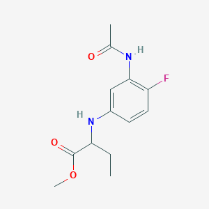molecular formula C13H17FN2O3 B6638285 Methyl 2-(3-acetamido-4-fluoroanilino)butanoate 