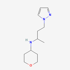 molecular formula C12H21N3O B6638302 N-(4-pyrazol-1-ylbutan-2-yl)oxan-4-amine 