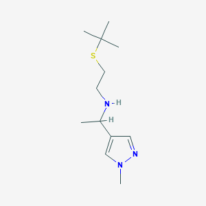 molecular formula C12H23N3S B6638320 N-(2-tert-butylsulfanylethyl)-1-(1-methylpyrazol-4-yl)ethanamine 
