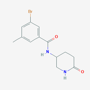 molecular formula C13H15BrN2O2 B6638354 3-bromo-5-methyl-N-(6-oxopiperidin-3-yl)benzamide 