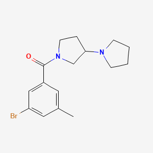 molecular formula C16H21BrN2O B6638357 (3-Bromo-5-methylphenyl)-(3-pyrrolidin-1-ylpyrrolidin-1-yl)methanone 