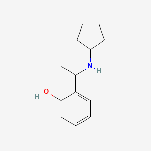 molecular formula C14H19NO B6638372 2-[1-(Cyclopent-3-en-1-ylamino)propyl]phenol 