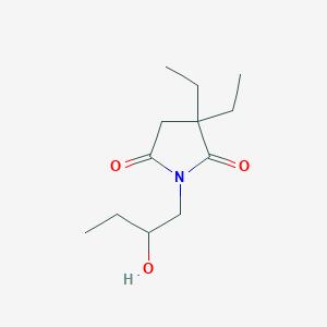 molecular formula C12H21NO3 B6638386 3,3-Diethyl-1-(2-hydroxybutyl)pyrrolidine-2,5-dione 