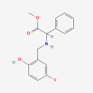 molecular formula C16H16FNO3 B6638422 Methyl 2-[(5-fluoro-2-hydroxyphenyl)methylamino]-2-phenylacetate 