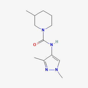molecular formula C12H20N4O B6638429 N-(1,3-dimethylpyrazol-4-yl)-3-methylpiperidine-1-carboxamide 